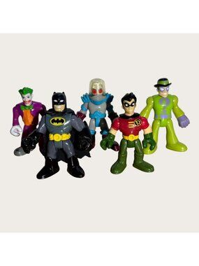 Lot of 5 Fisher Price Imaginext DC Super Friends Action Figures Batman Robin